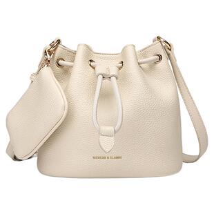 稻草人包包女2025新款时尚水桶包抽绳挂件百搭休闲单肩斜挎包正品