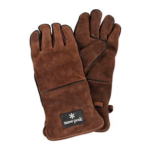 SnowPeak雪峰防烫手套户外露营柴火炉边真皮耐火隔热手套UG-023BR