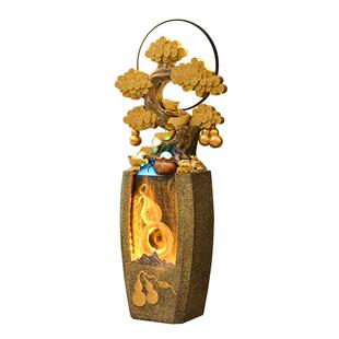 发财摇钱树景观风水轮招财流水循环水摆件电视柜店铺乔迁开业礼物