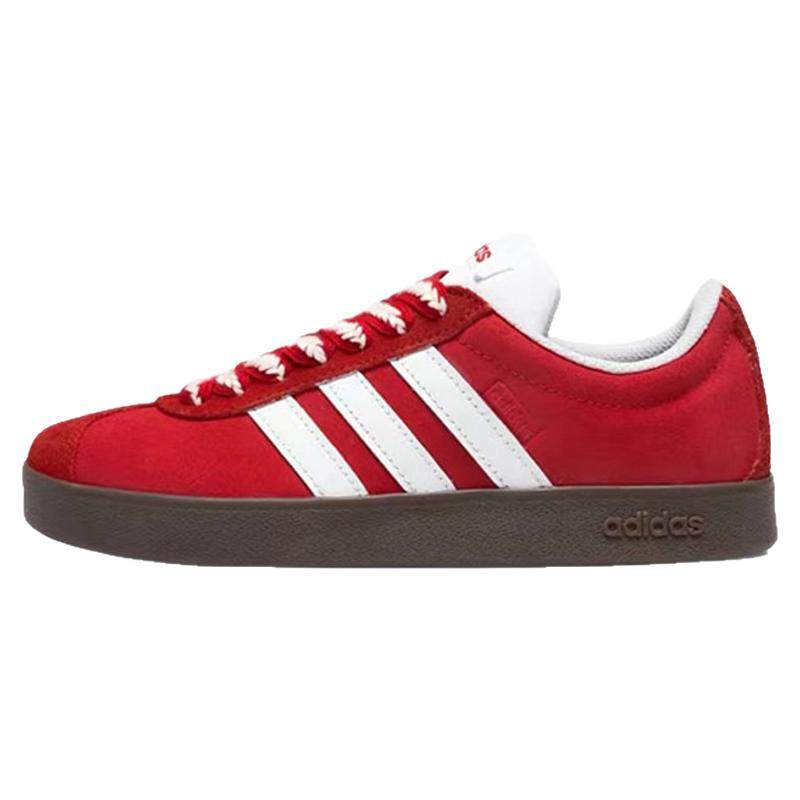 正品定制球鞋阿迪达斯adidas neo Court红色低帮男女复古红白板鞋