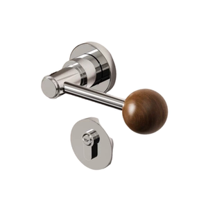 法式磁吸分体门锁室内卧室房间门把手胡桃木球把手静音磁吸木门锁