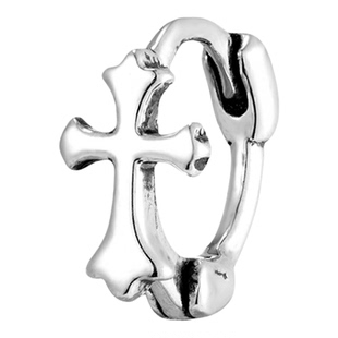 KREAM 925银 mini十字耳圈男简约个性耳钉女欧美潮流