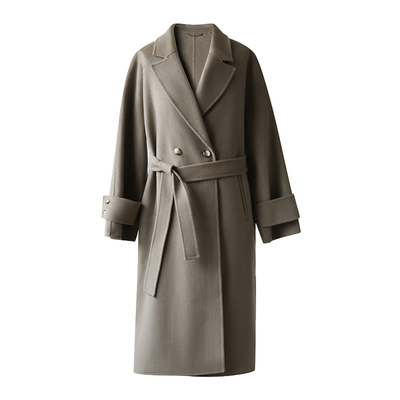 POPCHRIO羊毛双面呢子外套中长款