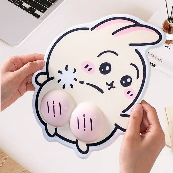 黄兔子护腕鼠标垫女生办公室桌面键盘护手腕托可爱高颜值工位垫子