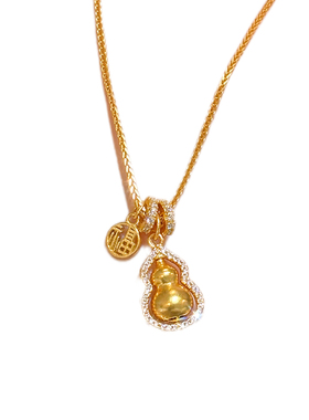 金町天然翡翠冰种葫芦项链女款纯银轻奢小众高级感通透国风新中式