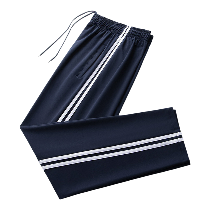 春秋棉质不起球藏青双杠校服裤