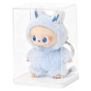4代labubu搪胶娃展示盒单个透明适用泡泡玛特手办盲盒收纳展示架