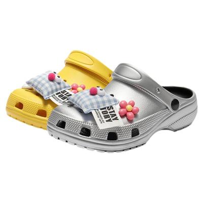 百丽女鞋子趣味DIY洞洞鞋厚底新款可外穿包头拖鞋D9R1DBL5