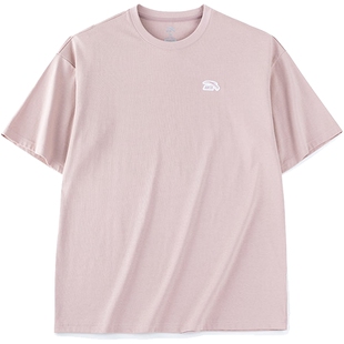 安踏圆领短袖t恤男夏季宽松大码上衣休闲潮流百搭针织透气运动服