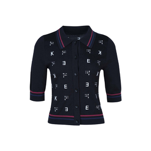 柯利亚诺春秋专柜同款黑色提花logo针织衫 ZK8014G ¥1990