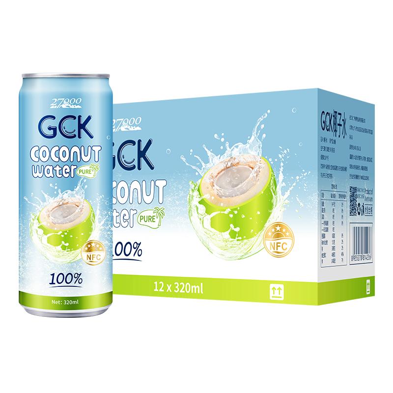 27000 GCK进口100%纯椰子水NFC果汁椰汁电解质饮料320ml*12瓶