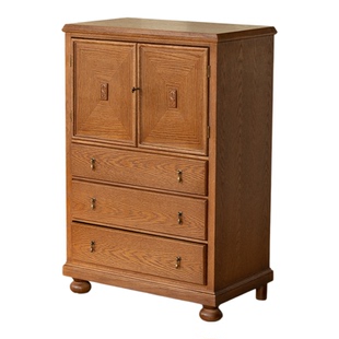 柿子生活梧桐边柜法式中古实木装饰柜陈列客厅卧室休闲餐厅休闲