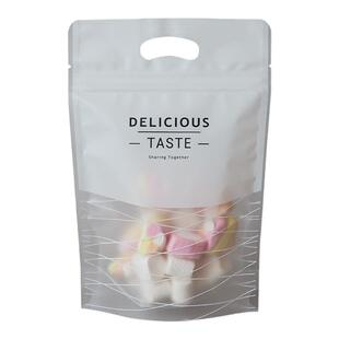 手工小零食麻花食品密封包装袋雪花酥牛轧糖自封口透明烘焙手提袋