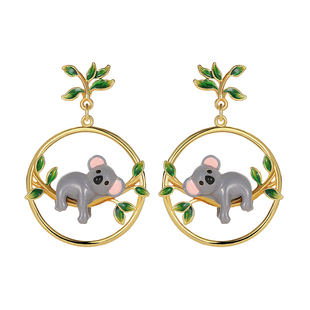 Juicy Grape可爱考拉耳钉女原创设计轻奢小众树袋熊耳圈动物耳环