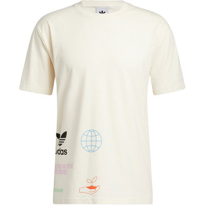 Adidas/阿迪达斯正品三叶草男子地球图案宽松简约短袖HI2963