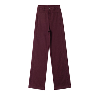 水洗软牛仔阔腿裤女2025秋冬新款高腰显瘦宽阔加绒休闲直筒长裤子