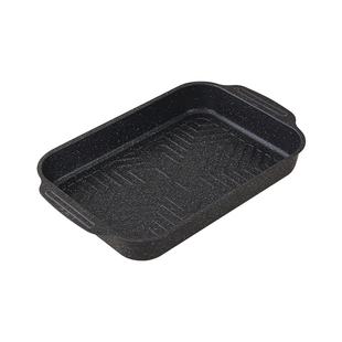 烤鱼盘长方形家用食品级麦饭石电磁炉可明火烤鱼专用烤盘加厚深盘