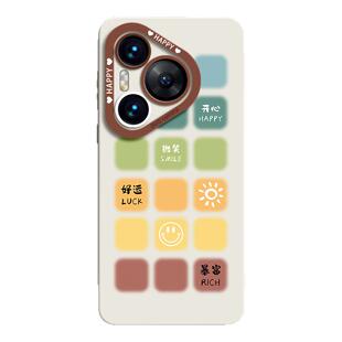适用华为Pura70手机壳新款HUAWEIP70PRO保护套可爱P60男款50女款40硅胶30镜头全包P高级E新机 的彩色晕染格子