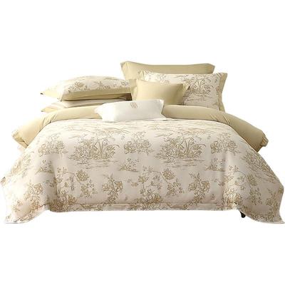 水星家纺60支长绒棉贡缎四件套