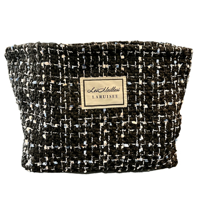 小香风编织纹化妆包便携收纳包