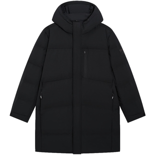 特步中长羽绒服男士2025年冬季新款上衣防风保暖外套975429640013