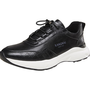 康奈男鞋冬季真皮男士皮鞋加绒运动防滑一脚蹬真皮软底休闲鞋