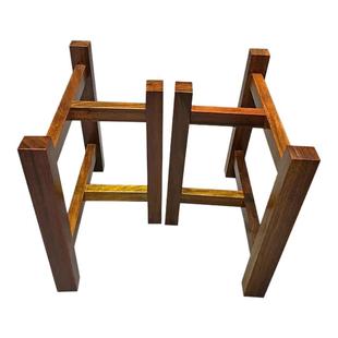 实木桌子腿大板支撑架茶桌台脚原木大板配套工字架大理石加厚桌脚