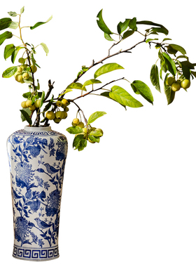 青花瓷花瓶客厅插画古风工艺掬涵