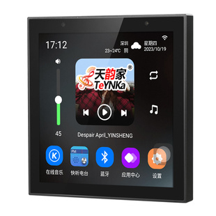 家庭背景音乐响主机系统套装86型店铺涂鸦智能蓝牙功放控制器面板