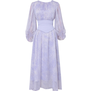 2026春季新款法式温柔风灯笼袖收腰大摆显瘦气质长裙碎花连衣裙