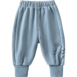 婴儿保暖裤春秋冬儿童加绒外穿加厚长裤一岁男童女童冬装宝宝裤子