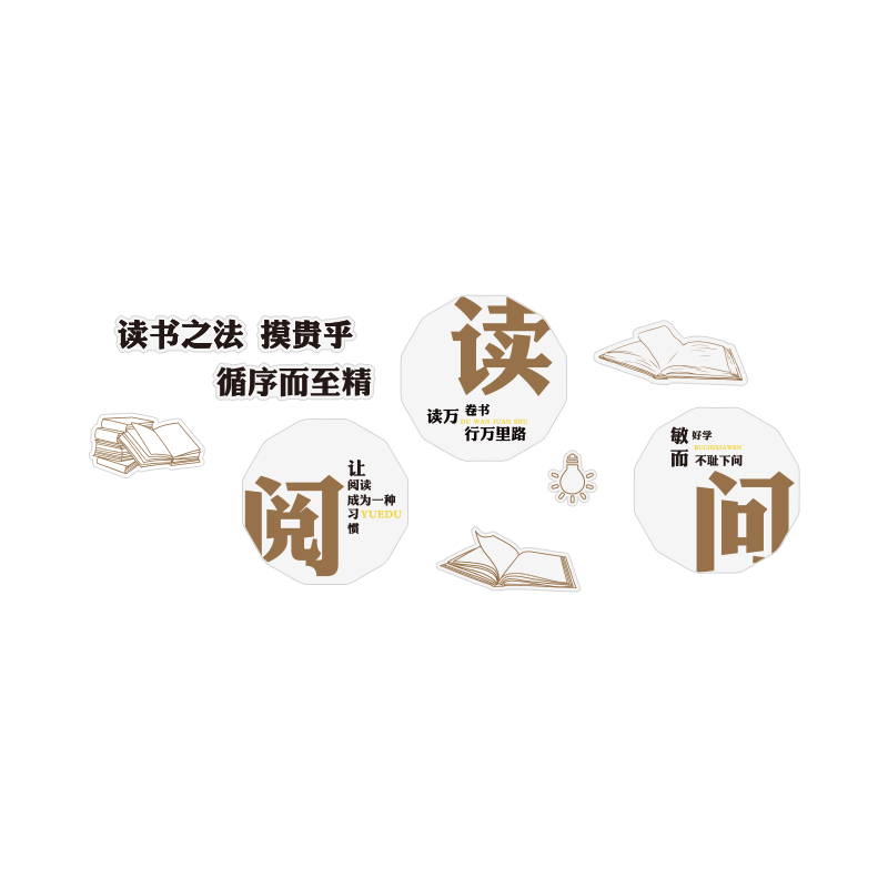 图书角绘本馆墙面布置装饰班级文化阅读览室区教室环创会场景布置