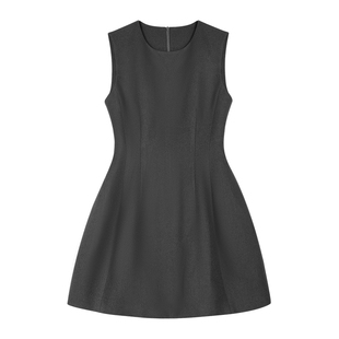 NEVAHU 灰色无袖背心连衣裙女夏季新款叠穿气质收腰小个子短裙