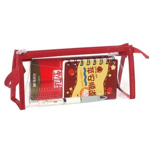 杰利透明笔袋考试专用袋子文具袋初中生男女孩中考公务员准考证收纳袋国考可带入考场的大容量大号笔袋可定制