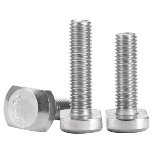 304不锈钢T型螺丝M5M6M8M12t形槽用螺钉模具压板冲床方头螺栓GB37