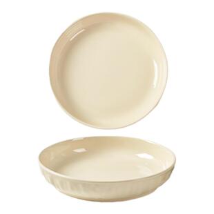 奶油盘子家用菜盘2026新款釉下彩深盘碟子餐盘高级感陶瓷碗碟餐具