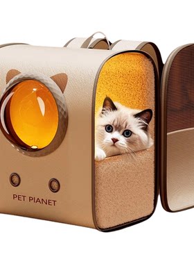 冬季保暖加绒猫包双肩包外出便携猫咪冬天狗包大容量轻便款宠物包