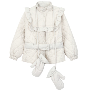 erdosKIDS 鄂尔多斯童装女童含白鹅绒轻薄短款公主羽绒服