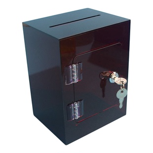 包邮透明亚克力带锁爱心箱存钱罐储钱罐募捐箱小费箱捐款箱中小号