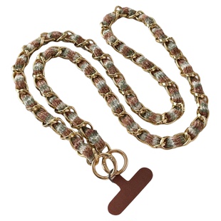 毛绒绒金属手机链挂绳带垫片双头扣斜挎可背链条轻奢小香风特别背带挂链精致高档名媛女防丢包包挂件潮挂饰壳