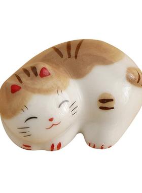 陶瓷小猫咪筷架可爱小摆件筷托笔托家用餐具酒店料理店专用筷枕