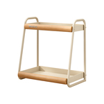 Madors厨房调料置物架家用台面双层放油盐酱醋调味品实木收纳架子