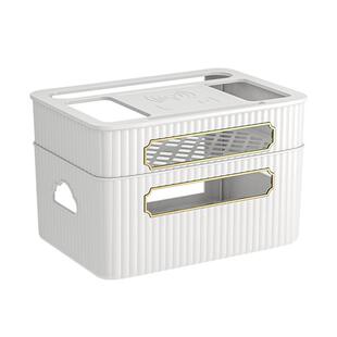 wifi路由器收纳盒客厅电视机顶盒置物架排插座整理无线光猫理线器