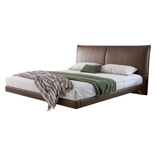 法莎蒂2025新款悬浮真皮床进口牛皮现代极简主卧双人床