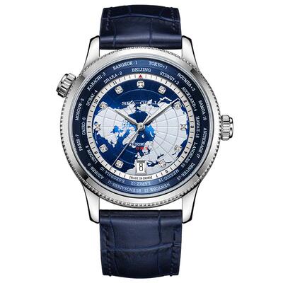 海鸥表手表世界时系列男士商务休闲多功能自动机械手表7079V