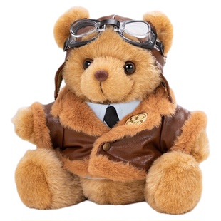 bears'home熊之家飞行员小熊棕色玩偶送人公仔生日礼物形象礼品熊