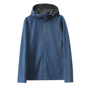 3D立体裁剪 高级压胶 轻量化防风透气 春季男户外连帽软壳衣外套