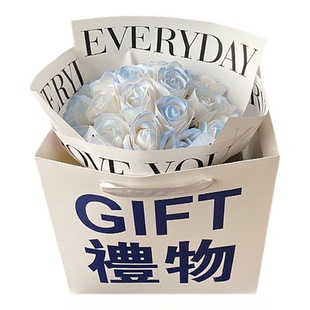 创意永生花生日礼物送男女友闺蜜有意义冰蓝玫瑰花成品情人节花束