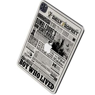 原色工场适用于24款ipadair13寸机身保护膜苹果平板电脑贴外壳贴纸哈迷pro11寸复古报纸魔法痛贴霍格沃兹车站