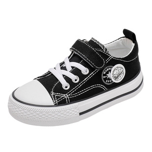 回力童鞋2026春秋新款儿童黑色帆布鞋男童低帮休闲鞋女童学生单鞋